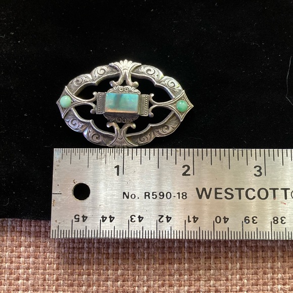 Antique silver and boulder opal pendant - Picture 7 of 14